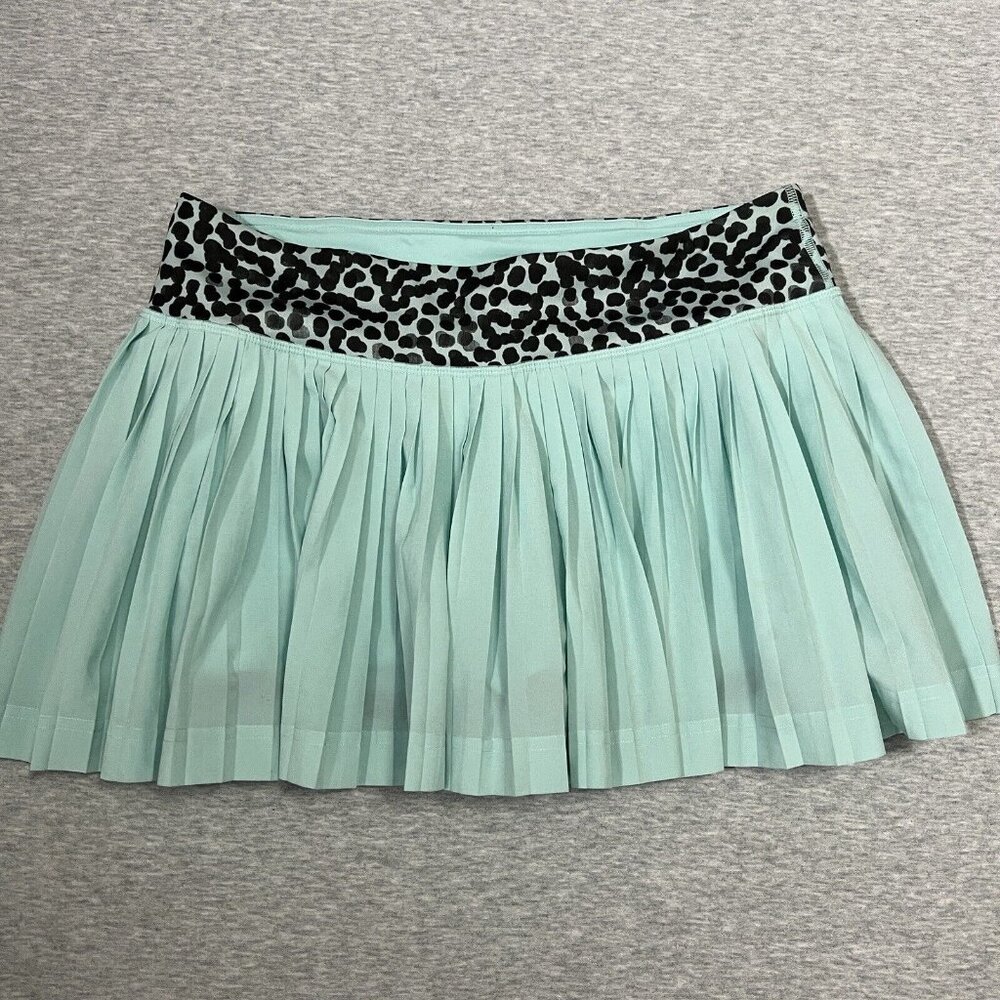 Lululemon Pleat‎ To Street Skirt Womens 6 Tranquil Blue Green Ace Spot Skort